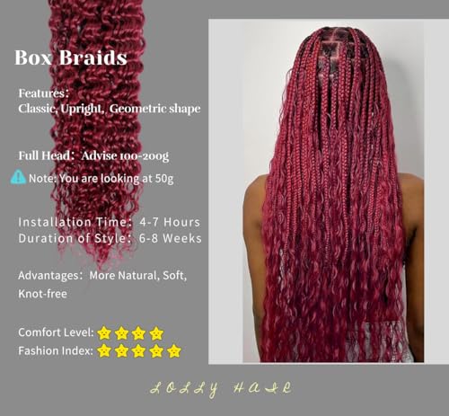 Human Braiding Hair 1 Bundle 50g 18 Inch Deep Water Wave Bulk Human Hair for Braiding No Weft 10A Brazilian Virgin Curly Human Hair Extensions for Boho Braids Wet and Wavy Red Burgundy Braiding Hair - Image 6