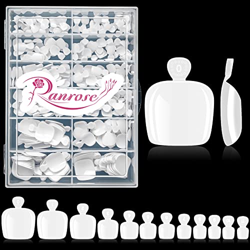 Ranrose Square Toe Nail Tips - 120Pcs Full Cover Soft Gel Tips Full Matte & 240PC Full Cover Acrylic Toenails 12 Sizes White False Toe Foot Short Press on Artificial Fake Toenails for Salon DIY - Image 6