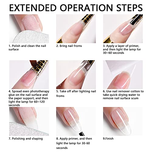 Builder Gel Lofuanna 2PCS LED/UV Clear Gel Builder For Nails Self-Leveling Formula Builder Gel with Nail Art Brush Nail File for Beginners Nail Strengthen Gel Nail Art Manicure Set for Strengthening Natural Nails and Sculpting Nail Extension at Home Professional Salon(2*15ml) - Image 6