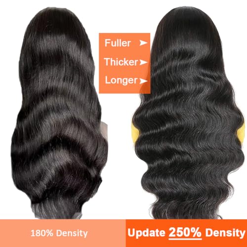 28 Inch 250% Density HD Body Wave Lace Front Wig, Glueless Pre-Plucked for Black Women - Image 3