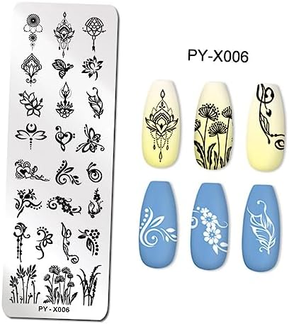 Plant Design Nail Art Stamping Kit with Fake Nails and Finger Tape 1 Set - Image 8