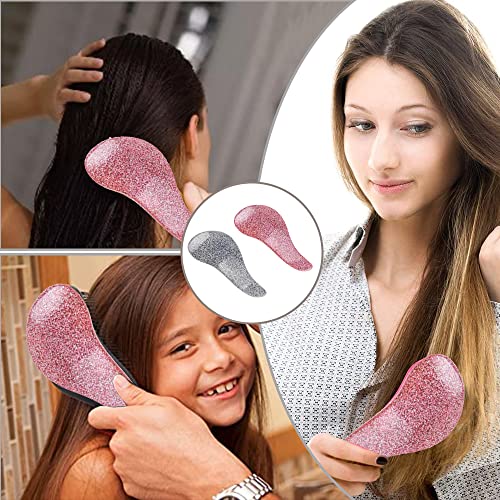 Hair Brush 2 Pieces Detangler Hair Brushes Easy to Hold Detangling Brushes Eliminates Knots for Wet and Dry Hair Women Girls - Image 8