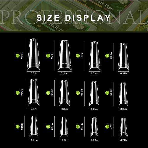 krofaue Coffin Nail Tips - Half Cover Nail Tips 240PCS Soft Gel Nail Tips Professional Clear Nail Tips 12 Sizes Ballerina False Fake Style Manicure with Box for Nail Tips Art Salons and Home DIY - Image 4