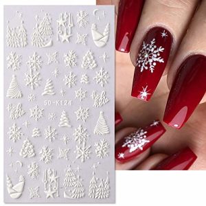 Festive 5D Christmas Nail Art Stickers Decals with Snowflakes, Santa, and Elk for Women