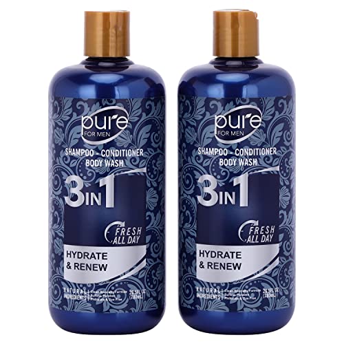Men?s Paraben-Free 3-in-1 Shower Gel & Shampoo 2 Pack