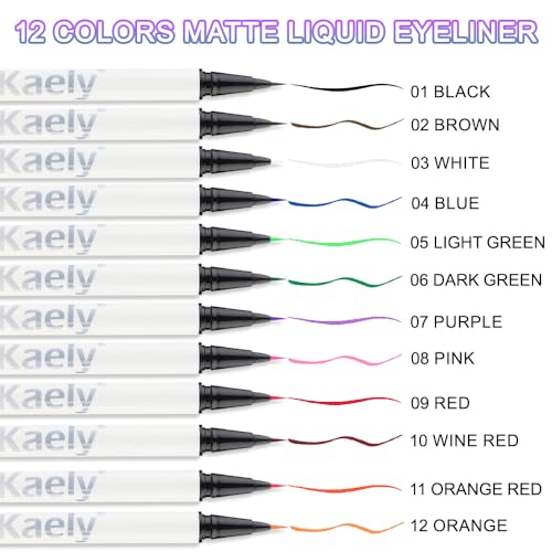evpct 1Pcs Black Waterproof Colored Eyeliner Liquid Eye Liner Set Long Lasiting Ultra-fine Speed Dry Colorful Liquid Eyeliner - Image 5