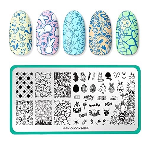 Maniology What's Crackin Easter Nail Stamping Plate, Easter-Theme Nail Art, Spring Manicure Designs