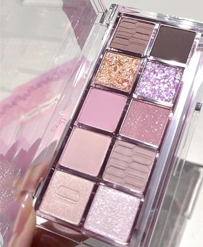 Go Ho 10 Colors Eyeshadow Palette,Matte&Glitter Eyeshadow Makeup,Long Lasting Blendable Shades,Naturing-Looking,High Pigment Waterproof Cool Eye Eyeshadow Palette,14 Midsummer Dream