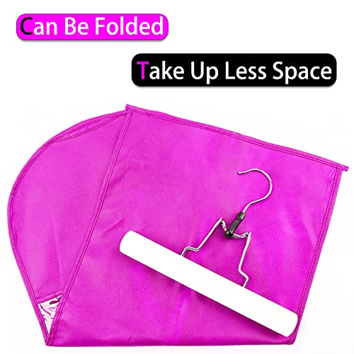 2 PCS Hair Extensions Storage Bag, Storage Bag for Extension with Wooden Hanger,Dust Proof Portable Wig Storage Bag Hair Extension Carrier Holder With Strong Durable Zipper,Purple - Image 7