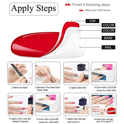 Vishine 45-Color Gel Nail Kit with UV LED Lamp - Image 9