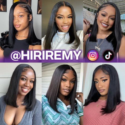 Bob Wig Human Hair 13x4 Frontal Lace Wig Short Straight HD Lace Front Bob Wigs for Black Women Human Hair Glueless Pre Plucked Hairline with Baby Hair 180% Density 16 Inch - Image 6