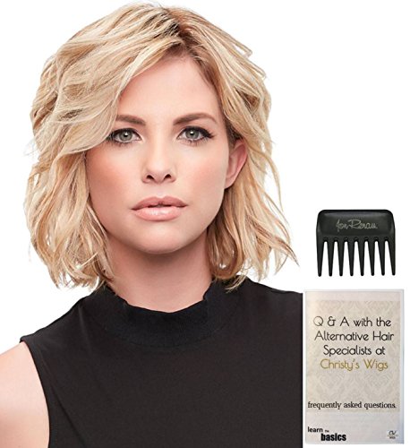 Jon Renau & Christy's Wigs Bundle - 3 Items: 8" XL easiPart French Remy Human Hair Topper Q & A Booklet & Wide Tooth Comb - Color: 22MB - Image 3