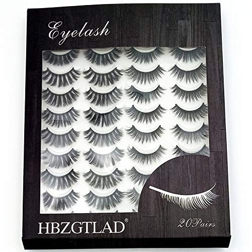 HBZGTLAD 20 pairs natural false eyelashes fake lashes long makeup 3d mink eyelashes eyelash extension mink eyelashes for beauty (GL07) - Image 4
