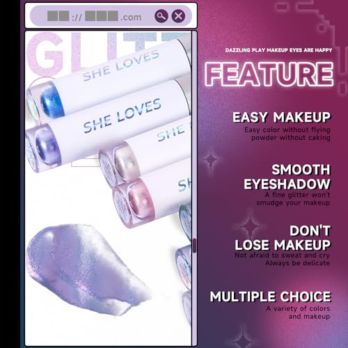 4 Piece Glitter Eyeshadow Set for Women Girls Vibrant Colors Long-Lasting Formula - Image 7
