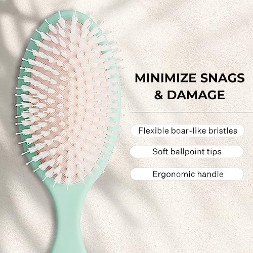 Vegan Detangling Hair Brush for All Hair Types, Travel-Friendly with Soft Vegan Bristles - Image 3
