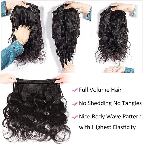 Body Wave Bundles 18 18 18 Unprocessed Virgin Brazilian Remy Body Wave Human Hair Weave Bundles for Black Women Free Part Soft and Bouncy Hair Extensions Natural Color - Image 5