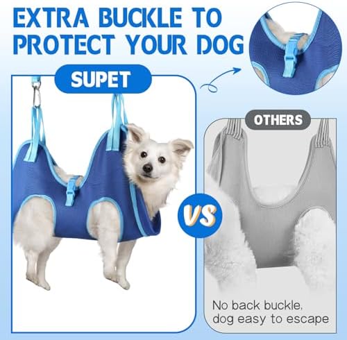 Adjustable Pet Grooming Hammock Kit for Dogs and Cats with Nail Clippers - Image 2