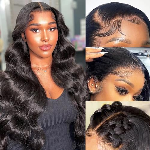 30 Inch 10A Density Body Wave Human Hair Glueless Lace Front Wig Pre-Plucked