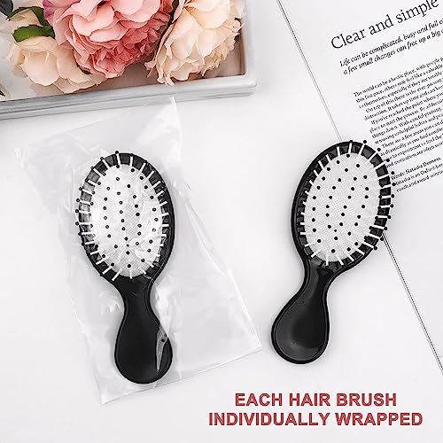 50 pcs Mini Hair Brush Bulk, Travel Detangling Brush Soft Bristles Wet Dry Hair Brush Kids Hair Brush for Most Hair Types with Ease Knots Without Tears or Breakage (Black and White) - Image 5