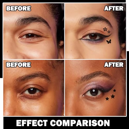 5 PCS Black Liquid Winged Eyeliner Stamp Pen Makeup Tools,Double-side Eyeliner Stamps Pencil Set,Waterproof & Long Lasting Smudgeproof Eye Liner Stencil Tattoo Pens for Women - Image 3
