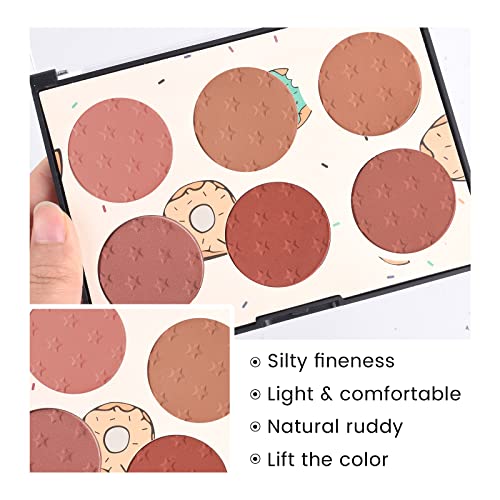 KYDA 6 Colors Face Blush Palette, Matte Shimmer Blush Palette, Smooth Blendable Powder Blush, Contour Highlighter Blush Multiuse Makeup Palette, by Ownest Beauty-Set A - Image 6