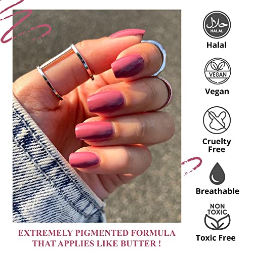 VIVRE Cosmetics Nail Polish, Quick Dry and Shiny Halal Nail Polish For Girls, Vegan and Non Toxic Nail Polish For Women, Long Lasting, Certified Breathable and Water Permeable - Whatโs the Mauve - Image 6