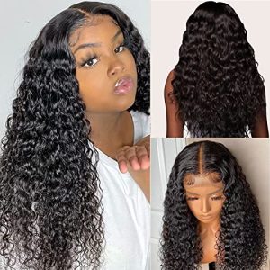 18-Inch 4x4 Closure Water Wave Human Hair Wig Natural Color Pre-Plucked