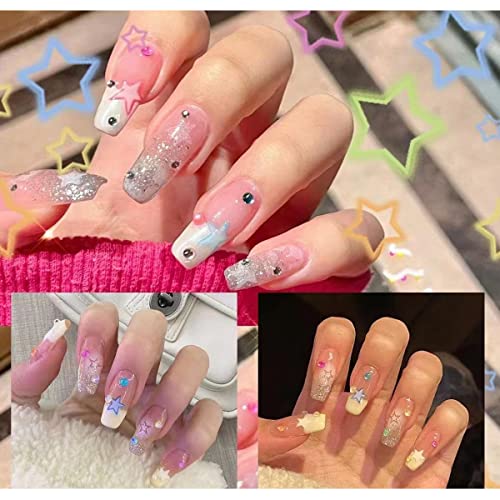 6 Sheets Colorful 3D Star Nail Art Stickers for Women and Girls Crafting - Image 6