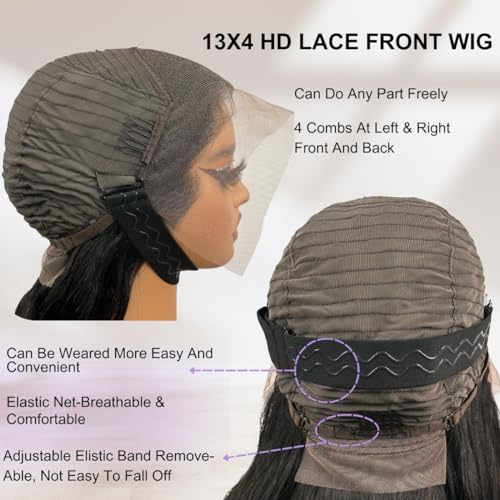 26 Inch Body Wave 13x4 HD Lace Front Human Hair Wig, 180% Density, Glueless, Pre Plucked with Baby Hair - Image 4