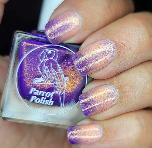 Golden Plumeria Purple/Coral Thermal Nail Polish - Image 5