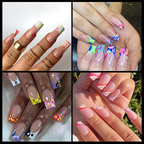 Medium Square Gel X Nail Tips Extension, 240PCS Clear Soft Gel Full Cover Nail Tips, M Square Press On False Nail Tips for Salons, and DIY Nail Art at Home (12 Sizes) - Image 2