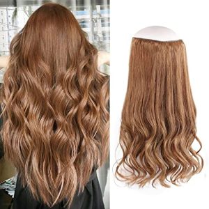 Sassina 14 Inch Transparent Wire Hair Extensions Human Hair with Invisible Miracle Wire Auburn Color #30 90 Gram, 100 Remy Human Hair