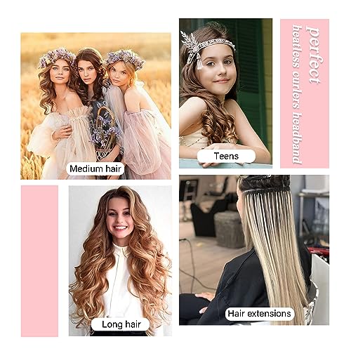 Heatless Curlers to Sleep in Heatless Curling Rod Headband For Long Hair Overnight No Heat Curls For Women velvet Hair Rollers, Bottle, Hair Clips, Scrunchie, Rat-tail Comb, 6 Pieces Set (pink) - Image 8