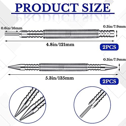 Nail Set and Hinge Pin Tool Dual Head Nail Punch Hinge Pin Removal Tool Hammerless Spring Punch Set Spring Nail Setter - Image 3