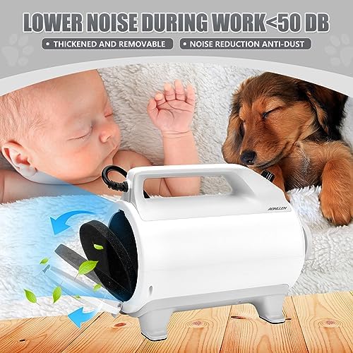 Professional 3-Speed Dog Grooming Dryer with Heater and Included Accessories - Image 4