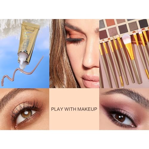 UCANBE Toffee Fusion 48 Color Eyeshadow Palette with 15 Brushes and Primer Neutral Matte Shimmer Glitter Makeup Kit - Image 4