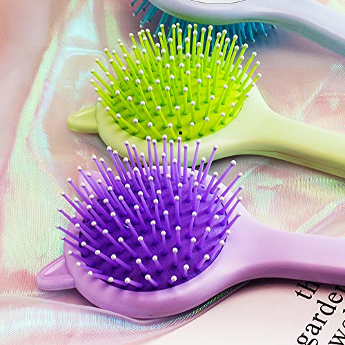 Cute Pink Cat Ear Detangler Hair Brush with Mirror for Kids and Girls - Image 9