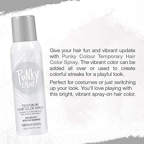 Punky Temporary Hair Color Spray, Siberian White, Non-Damaging, Quick Drying Hair Dye Instant Vivid Hair Color, 3.5 oz, 2-Pack - Image 4