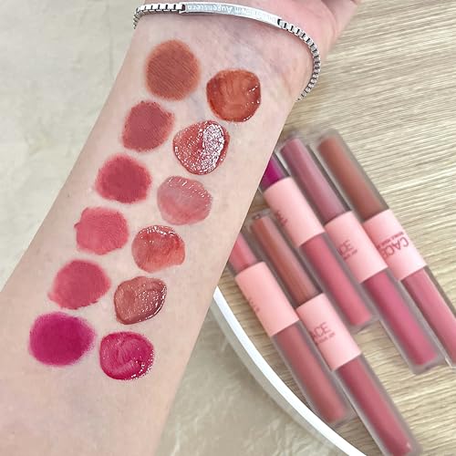 Petansy 6 Colors Liquid Lipstick with Moisturizing Lip Gloss, Long-Lasting ultra-pigmented high-shine lip color Makeup, Dual Ended Lipstick & Gloss for Women - Image 2