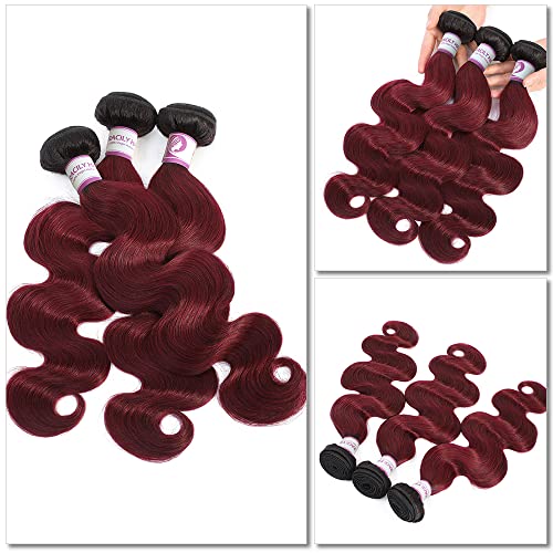 Brazilian Ombre Body Wave Human Hair Bundles with Closure 16 Inch Unprocessed - Image 3