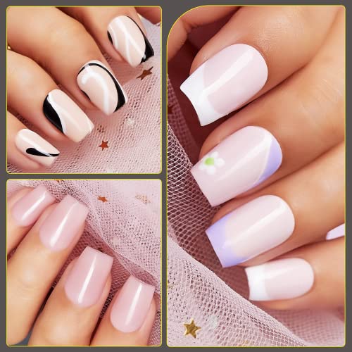 Makartt Coffin Nails Tips Extra Short 360 PCS Pre-buffed Soft Gel Nail Tips Full Cover 15 Sizes in Box Pre-shaped Ballerina Fake Nails Clear Press On Nails Soak Off Gelly Tips Nail Extension Supplies - Image 8