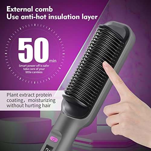 Hair Straightener Brush,30-Speed Negative Ion Hair Straightener Styling Comb,Hot Comb Electric,Hair Styling Tools Fast Heated Hair Brush Suitable for Home and Salon - Image 4