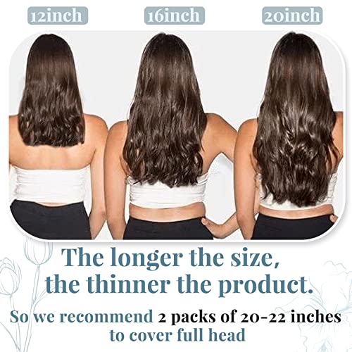 RUNATURE 20 Inch 120g Medium Brown Balayage Clip-in Human Hair Extensions 7Pcs - Image 9