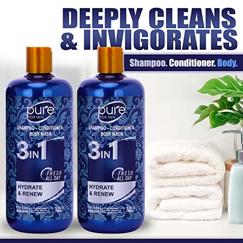 Men?s Paraben-Free 3-in-1 Shower Gel & Shampoo 2 Pack - Image 3