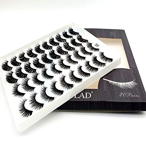 HBZGTLAD 20 pairs natural false eyelashes fake lashes long makeup 3d mink eyelashes eyelash extension mink eyelashes for beauty (GL07) - Image 3