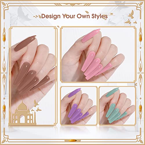ROSALIND 10PCS White Pink Gel Nail Polish Set, Nude Brown Fall Colors Nail Gel Polish Pastel Nail Gel Light Purple Green Soak off Soft Gel Collection Manicure (Update Version) - Image 2