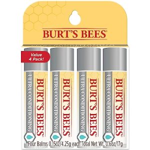 Burt's Bees Ultra Conditioning Moisturizing Lip Balm, Lip Moisturizer Rich in Oils and Butters, Natural Origin Lip Care, 0.15 Oz (Pack of 4)