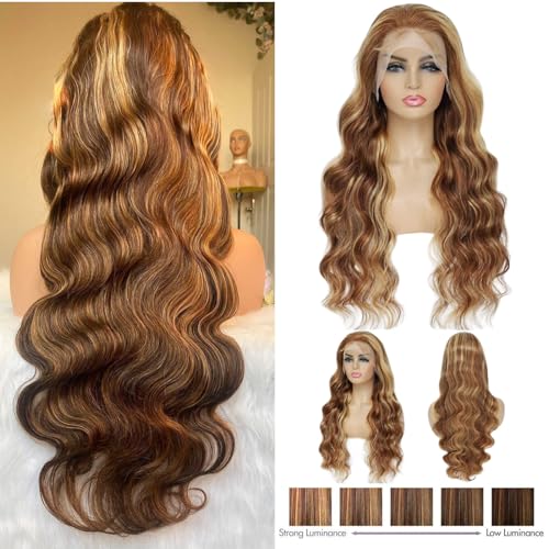 16 Inch Honey Blonde Ombre Body Wave 13x4 Lace Front Human Hair Wig 150% Density 23.5 Inch Cap - Image 5