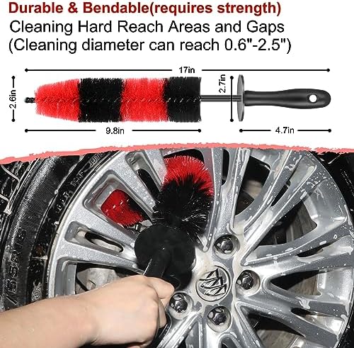 Long Handle Soft Bristle Wheel Rim Brush for Scratch-Free Car Washing and Detailing - Image 2