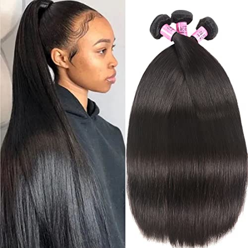 UNICE Hair 10A Malaysian Straight Human Hair 3 Bundles Unprocessed Virgin Human Hair Weave Extensions (8 10 12 inch) - Image 6